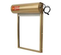 Cocoarm Ouvre-Porte Automatique de Poulailler, alimenté par Batterie, avec Minuterie d'affichage LED, Modes Manuel et Automatique, Cadre en Fer, Panneau en Plastique pour Poulailler Agricole (Gold)
