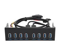 Cocoarm Panneau Avant USB Hub USB3.0 8 Port Hub Optical Drive Panneau Front Panel Panel pour L'ordinateur PC, Prend en Charge Une Alimentation Améliorée avec Un Boîtier de Conduite