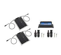 Cocoarm Panneau de Charge Solaire 15 W, Chargeur Solaire Monocristallin 18 V, Panneau de Charge étanche Portable avec 20 V COV Haute Conversion pour Voiture, Camping-car, Bateau, Camping, (