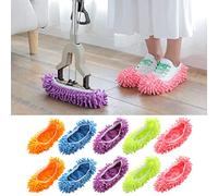 Cocoarm Pantoufles de Vadrouille, Matériau en Fibre de Chenille, Couvre-chaussures de Tête de Vadrouille en Microfibre Douce pour un Nettoyage Facile du Sol (WHITE)