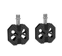 Cocoarm Pédales de Vélo Carbone, Pédales Plates avec 3 Roulements | Plateforme 10x7x1,8 Cm, Corps en Fibre de Carbone 3K, 8 Clous Antidérapants par côté, Installation Facile Gauche/droite,