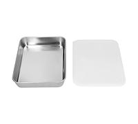 Cocoarm Plaque de Cuisson en Acier Inoxydable, Plaque de Cuisson Antiadhésive Profonde avec Couvercle, Bord Profond de 5 Cm, Polie Miroir, Dégagement Facile pour la au Four, le Stockage des (petit)