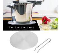 Cocoarm Plaque Diffuseur de Plaque à Induction, Diffuseur de Chaleur en Acier Inoxydable pour Cuisinières électriques à Gaz, Répartition Uniforme de la Chaleur avec Poignée Amovible pour une Cuisson