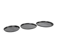 Cocoarm Plateau à Pizza 3 Pcs, Ensemble de Bacs à Pâtisserie en Acier en Carbone, Casseroles Antiadhésives, Nettoyage sans Effort, Distribution de Chaleur Optimale, Croustillant amélioré, Conception
