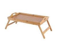 Cocoarm Plateau de Lit, Table de Service Alimentaire, Pieds Pliants en Bois de Bambou, Bureau pour Ordinateur Portable, Convient pour Travailler ou Manger au Lit, Couleur Bois 63 X 27,3