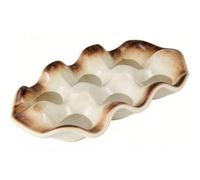 Cocoarm Plateau de Service en Céramique, Plateau de Collation en Céramique à Haute Cuisson avec Compartiments, d'apéritif de Fruits à Dessert de 7,17 X 4,33 Pouces pour Table de Fête, thé de (Blanc