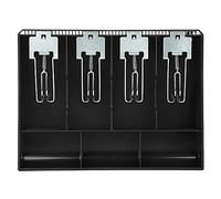 Cocoarm Plateau D'insertion de Tiroir-caisse, Organisateur D'argent en Résine ABS avec en Métal pour Billets et Pièces de Monnaie, Conception de Portefeuille pour supermarché, (BLACK)