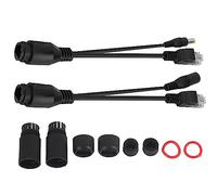 Cocoarm POE Splitter Injecteur Cable 12V Adaptateur Ethernet pour Les Caméras de sécurité IP/Points D'accès sans Fil (Black)
