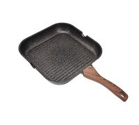 Cocoarm Poêle à Griller pour Dessus de Cuisinière, Poêle Carrée en Fonte d'aluminium avec Base à Induction, Crêtes Antiadhésives, Double Bec Verseur, Poignée Froide pour la Cuisine Maison de Steak,