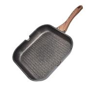 Cocoarm Poêle à Griller pour Dessus de Cuisinière, Poêle Carrée en Fonte d'aluminium avec Base à Induction, Crêtes Antiadhésives, Double Bec Verseur, Poignée Froide pour la Cuisine Maison de Steak,