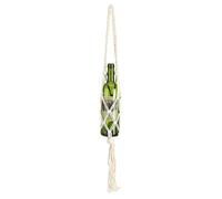 Cocoarm Porte-Bouteille de Vin tricoté à la Main en Corde de Coton, Sac Fourre-Tout 86 Cm, Style Bohème, Rangement Suspendu pour Cuisine, Salon, Dîner, Banquet, Bar, Accessoire (Beige)