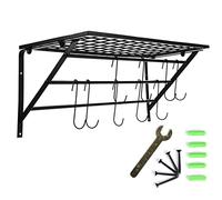 Cocoarm Porte-Casseroles Industrielle Murale en Acier Inoxydable avec 10 Crochets, Étagère Organisateur de Suspension pour Ustensiles de Cuisine