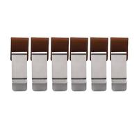 Cocoarm Porte-Stylo en Cuir, Lot de 6 Manchons élastiques Réglables avec Clip en Acier Inoxydable, Porte-Stylo en Cuir grainé pour Carnets, Journaux, Planificateurs, Agendas (Brown)