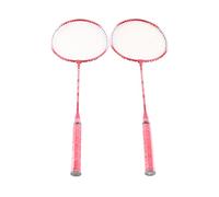 Cocoarm Raquette de Badminton Débutant Raquette de Badminton Enfants Ensemble 2 Joueurs avec Support en Alliage de Fer Léger en Forme de T pour Jeu en Intérieur et Extérieur (Rouge)