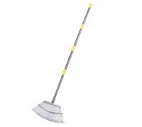 Cocoarm Râteau de Pelouse de Chaume, Râteau de Pelouse Réglable en Acier Inoxydable, de Feuilles Larges avec Poignée en Caoutchouc pour Nettoyage Efficace de la Cour, Idéal pour Cueillir des