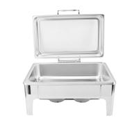 Cocoarm Réchaud Buffet Set 9L en Acier Inoxydable Traiteur Chauffe-plats avec Couvercle Visible Alcool chauffé Rectangulaire Poêle à Nourriture Finition Miroir pour Buffet Fête Restaurant Hôtel (1