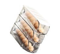 Cocoarm Récipient à œufs pour Réfrigérateur 3 Pièces, Boîte de Rangement pour œufs Empilable en Plastique avec Conception à Roulement Automatique, Accès au Tiroir à Tirer, Structure Scellée pour