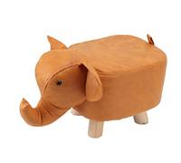 Cocoarm Repose-Pieds Animaux Tabouret éléphant en Bois de Pin et Tissu Technique 30 X 25 X 24 Cm Siège rembourré Coussinets Antidérapants pour Chambre d'enfant Chambre Salle de Jeux Salon Enfants
