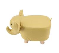 Cocoarm Repose-Pieds Animaux Tabouret éléphant en Bois de Pin et Tissu Technique 30 X 25 X 24 Cm Siège en éponge Douce Coussinets Antidérapants pour Chambre d'enfant Salle de Jeux Enfants Adultes