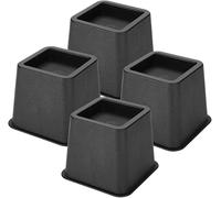 Cocoarm Riser de lit et de Meuble réglable et empilable carré antidérapant, adapté à Tous Les Types de Bureaux, fauteuils de canapé PP Plastique Noir 4 pièces/Ensemble 3 Pouces