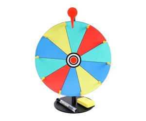 Cocoarm Roue de Récompense Tournant avec 10 Emplacements, Bureau de 31 Cm | Effaçable à Sec, Base Métallique à Roulement, Tension de Rotation Réglable, Rangement Amovible, Salon Commercial en Salle