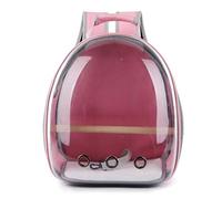 Cocoarm Sacoche de Transport pour Oiseaux Perroquets de Compagnie, Sac à Dos Transparent à Double Fermeture Éclair avec Vue Panoramique à 360°, Crochet Anti-Perte et Design Aéré pour (Pink)