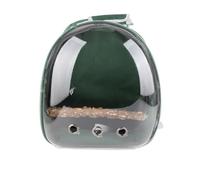 Cocoarm Sacoche de Transport pour Oiseaux Perroquets de Compagnie, Sac à Dos Transparent à Double Fermeture Éclair avec Vue Panoramique à 360°, Crochet Anti-Perte et Design Aéré pour (Green)