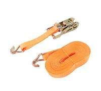 Cocoarm Sangle d'arrimage à Cliquet Robuste, Sangle à Cliquet en Nylon et Acier au Carbone, 2 Jeux de 7 M X 25 Mm, Charge de Travail de 750 Kg, Charge de Rupture de 1 500 Kg, avec 2 Crochets en J