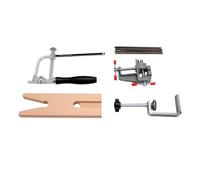 Cocoarm Scie à Bijoux Ajustable avec étau de Banc, 144 Lames | Cadre en Acier à Haute Résistance pour Coupe de Cire, Métal et Bois, établi en Bois avec Rainure en V et Pince, Compatible
