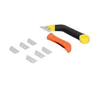 Cocoarm Scie à Main Coudée pour Coulis, Couteau à Joint en Alliage avec 2 Couteaux et 6 Lames, Lame de 1 Mm pour le Nettoyage des Joints de Carrelage, Outil de Joint de Sol de Porte Fenêtre pour