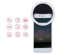 Cocoarm Selfie LED Ring Light Phone Lamp, 3 Niveaux de Luminosité (Black) | 36 ampoules LED, conception à clipser, éponge antidérapante, portable pour les boîtes de nuit, les fêtes et les voyages