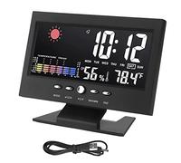 Cocoarm Station Météo Horloge LED Horloge Météo avec Grand écran Affichage Température humidité Contrôle Vocal Rétroéclairage pour Chevet Bureau Bureau à Domicile 147x90x25mm