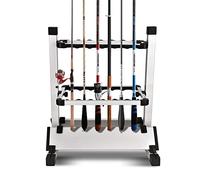 Cocoarm Support Canne Pêche Mural Aluminium 12 Cannes 44.5x50x32.5cm | Double face,antidérapant,gagne-place,1911g