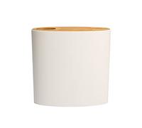 Cocoarm Support de Bloc de Couteaux avec Couvercle en Bambou, Support de Rangement pour Couteaux, Corps en ABS Amovible avec Trous de Drainage, Base épaisse et Stable pour Comptoir de Cuisine,