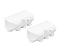 Cocoarm Support de Pomme de Douche, Support de Pomme de Douche en Silicone, Paquet de 2, Ventouse sans Perçage, Position Fixe, Amovible et Lavable pour Carrelage, Verre, Miroir, Salle de Bain, Usage