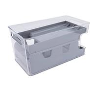 Cocoarm Support Distributeur de Canettes de Soda à 2 Niveaux, Support de Stockage de Canettes en PP PET pour 8, Organisateur de Boissons à Roulettes avec Espace de Rangement Supérieur pour (GRAY)
