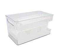 Cocoarm Support Distributeur de Canettes de Soda à 2 Niveaux, Support de Stockage de Canettes en PP PET pour 8, Organisateur de Boissons à Roulettes avec Espace de Rangement Supérieur pour (WHITE)