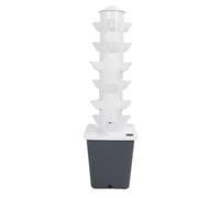 Cocoarm Système de Culture Hydroponique Vertical Tour 18 Trous pour | Matériau ABS, Réservoir D’eau de 10 L, Gain de Place pour Balcon ou Rebord de Fenêtre, Compatible avec L’éducation STEM