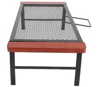 Cocoarm Table Pliante en de Fer, Table de Barbecue Portable 26,0 X 11,8 X 8,3 Pouces, Pliante en Fer et Bois de Hêtre avec Poignées Anti-brûlure pour Le Camping, Pique-Nique, Jardin, Cuisine