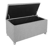 Cocoarm Tabouret de Rangement Moderne en Tissu Mousse et Acier, Boîte de Rangement Rectangulaire, 39,4 X 17,7 X 18,5 Pouces, Couvercle Rabattable, Sièges de 330 LB et caché pour Salon, Chambre à