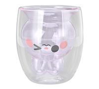Cocoarm Tasse à café en Verre à Double Paroi en Verre Borosilicate de 300 Ml, Motif Lapin, Utilisation au -ondes et au Lave-vaisselle pour le thé au Lait, le café à la Maison et au Bureau (doublure