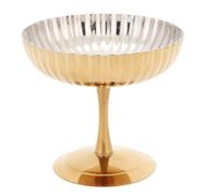 Cocoarm Tasse à Glace sur Pied en Acier Inoxydable 304, Motif Vertical doré, 9 X 10 X 6,5 Cm, Base Stable Facile à Nettoyer, pour Pudding, Salade de Fruits, Yaourt, café, Maison, Mariage