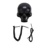 Cocoarm Téléphone Fixe Tête de Mort, Téléphone de Bureau en ABS avec Son HD, Recomposition et Sonnerie Marche/arrêt, Filaire pour Décoration de Bureau, étagère de, Table d'appoint (Black)