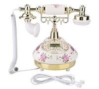 Cocoarm Téléphone Vintage Téléphone Antique Vintage French Phone Classic Desk Phone Vintage Dial Téléphone avec Calendrier de Bureau électronique, Corps en Céramique, ID de L'appelant DTMF