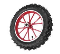 Cocoarm Tire Solide du Moyeu Avant de 10 Pouces 10 Pouces Pneu de Bilan Pneu de Vélo 2,5-10 en Métal en Caoutchouc pour Mini Vélo de Moto Hors Route avec Un Excellent Contrôle de Traction (Rouge)