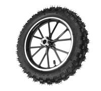 Cocoarm Tire Solide du Moyeu Avant de 10 Pouces 10 Pouces Pneu de Bilan Pneu de Vélo 2,5-10 en Métal en Caoutchouc pour Mini Vélo de Moto Hors Route avec Un Excellent Contrôle de Traction (Black)