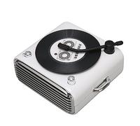 Cocoarm Tourne-Disque Bluetooth, Design Phonographe Rétro (White) | Pilote de gamme complète 40 mm 5 W, entrée AUX de carte TF de lecture de 8 heures, décor en Abs pour les étagères de bureau