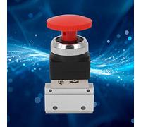 Cocoarm Valve Mécanique MOV Valve Mécanique à Air en Alliage d'aluminium G1 8 Bouton Champignon 2 Voies 0 à 1 MPa pour Systèmes Pneumatiques Déclencheur Stable Aucune Fuite 32 à 140 F