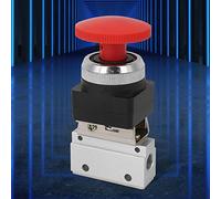 Cocoarm Vanne Mécanique MOV en Alliage d'aluminium, Vanne Mécanique à Air G1 8, Bouton Champignon à 2 Voies 0 à 1 MPa pour Systèmes Pneumatiques, Mini Commande Filetée Unidirectionnelle
