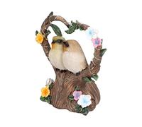 Cocoarm Veilleuse Solaire de Jardin en Résine, Statue d'animal en Forme de Couple avec Batterie Intégrée de 600 MAh, Allumage Automatique la Nuit, Lampe Solaire en Forme de Cœur pour Jardin, Patio,